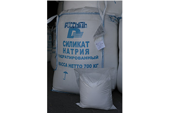 Sodium hydrosilicate packing in polyethylene bags of 25 kg and polypropylene MKR